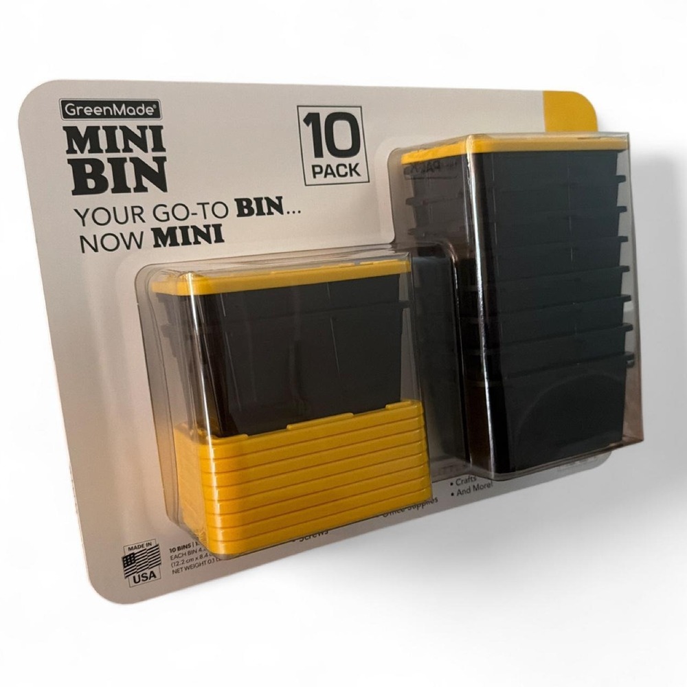 VIRAL GreenMade Mini Bin 10 pack in black & yellow
